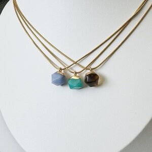 Natural Crystal Pendant Necklace Set (3 necklaces included), Jewelry Gift Set